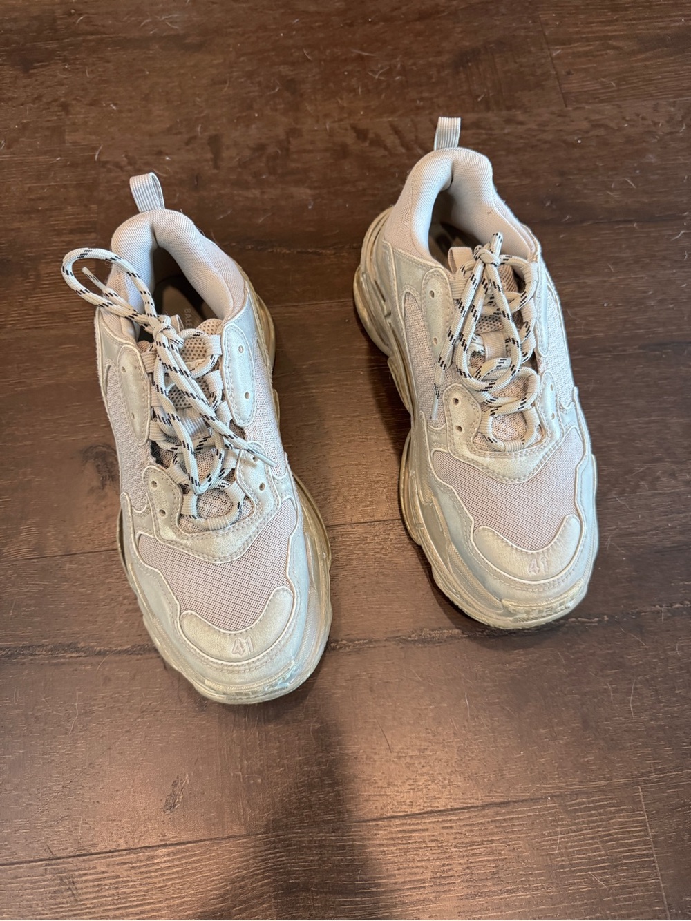 Balenciaga Triple S Low Top Sneakers in Light Beige View 4